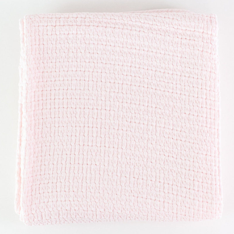 Monogrammed Basketweave Baby Blanket - Pink