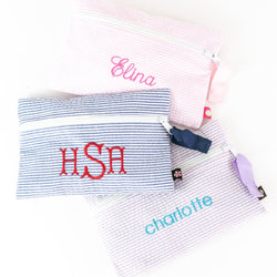 Personalized or Monogrammed Flat Zip Pouch
