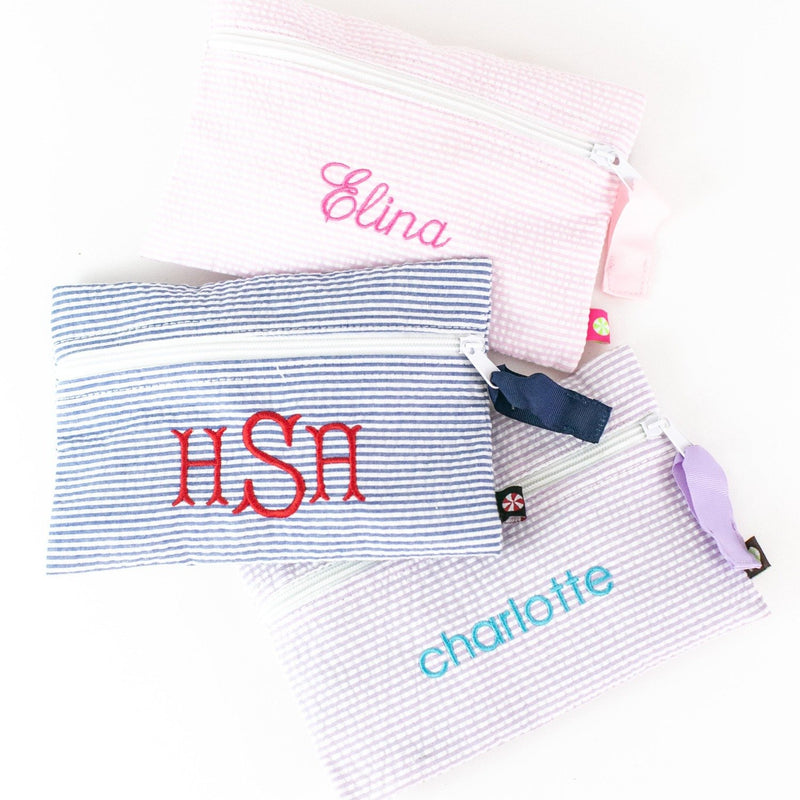 Personalized or Monogrammed Flat Zip Pouch