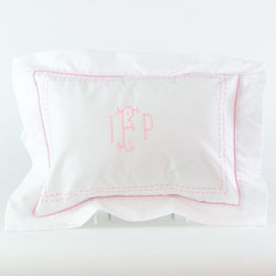 Stitched Boudoir Pillow - Monogrammed or Personalized - Pink