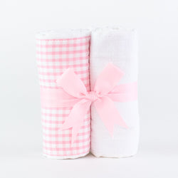 Monogrammed Burp Pad Set - Pink