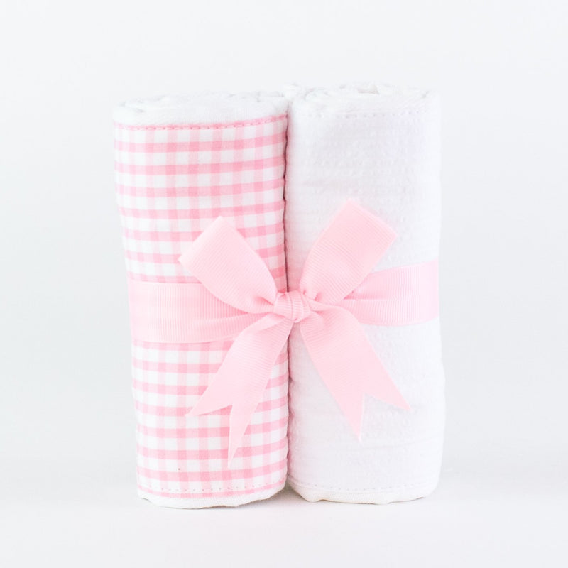 Monogrammed Burp Pad Set - Pink