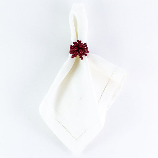 Red Bead Napkin Rings