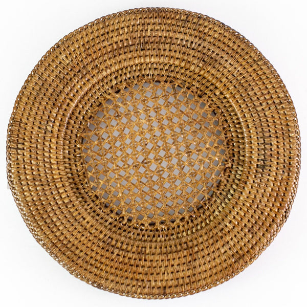 Caspari Dark Rattan Charger