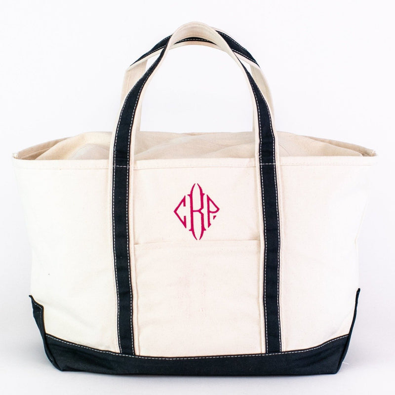 Monogrammed boat 2025 tote