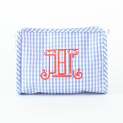 Light Blue Gingham Roadie Case - Monogrammed