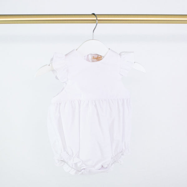 Monogrammed White Ruffle Bubble