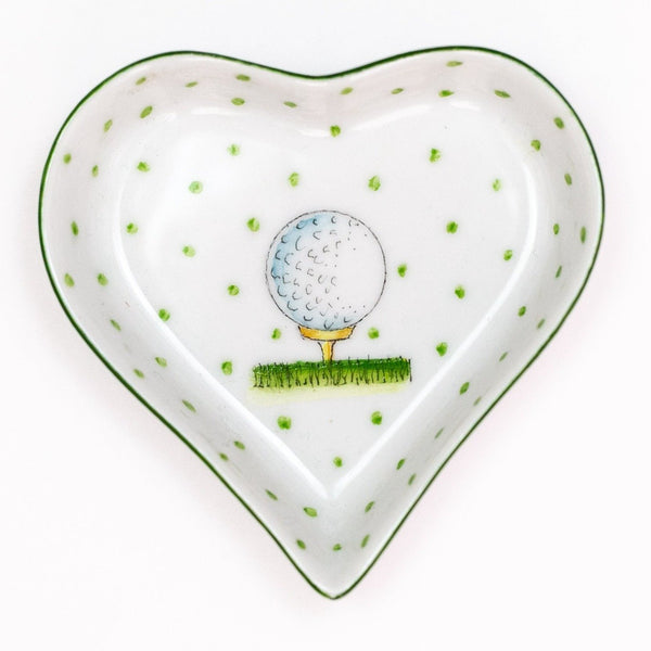 Hand Painted Golf Heart Dish