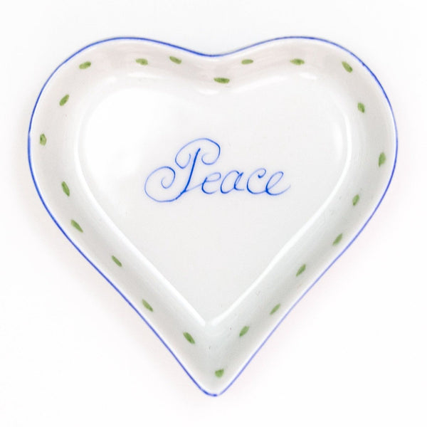 Hand Painted :Peace Heart Dish