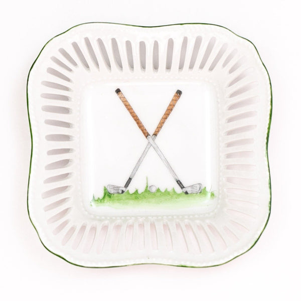 Hand Painted Porcelain Golf Catchall