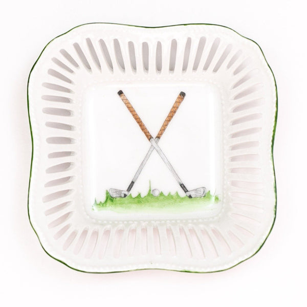 Hand Painted Porcelain Golf Catchall