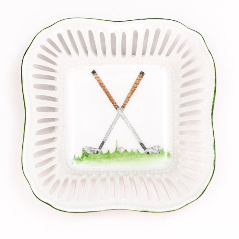 Hand Painted Porcelain Golf Catchall