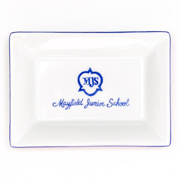 Hand painted porcelain school dish - Mayfield Junior School