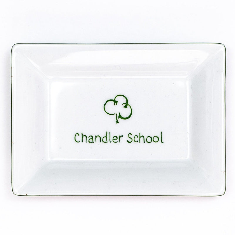 Hand painted porcelain school dish - Chandler School