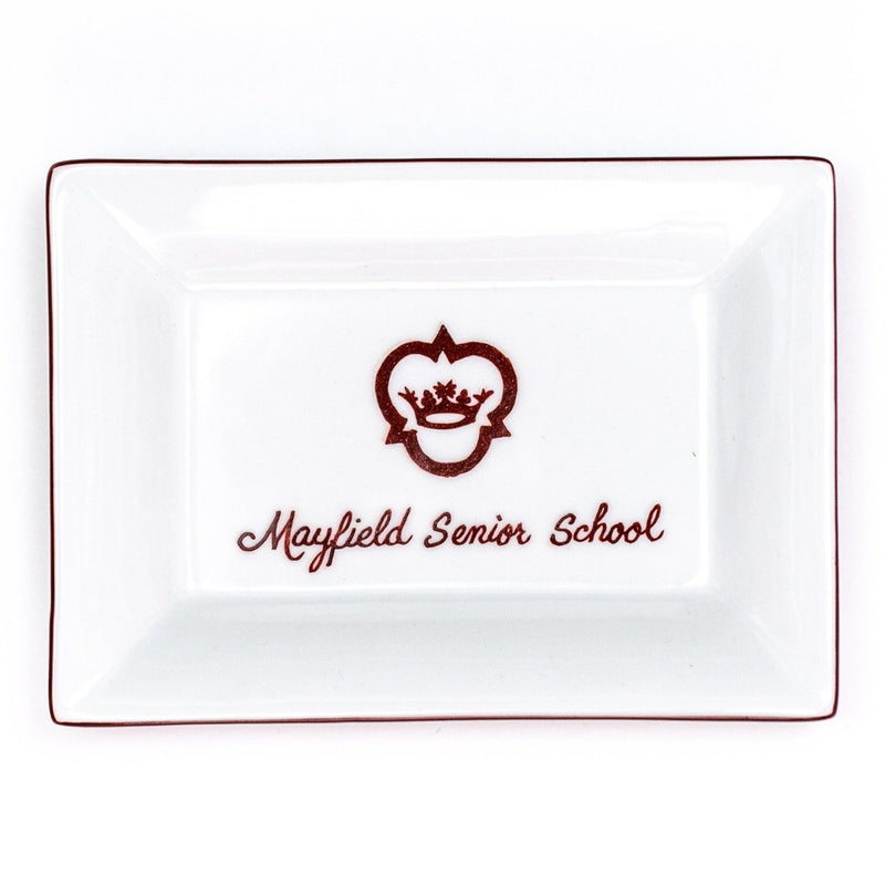 Hand painted porcelain school dish - Mayfield Senior School