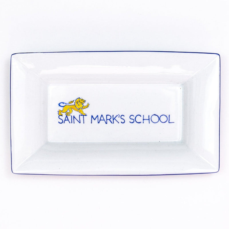 Hand painted porcelain school dish - Saint Mark's School