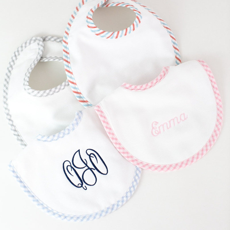 Pique Bib - Assorted Colors - Monogrammed or Personalized
