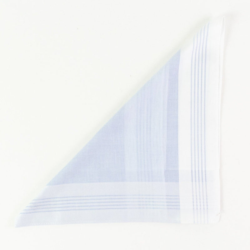 Men's Cotton Handkerchief - Monogram - Light Blue
