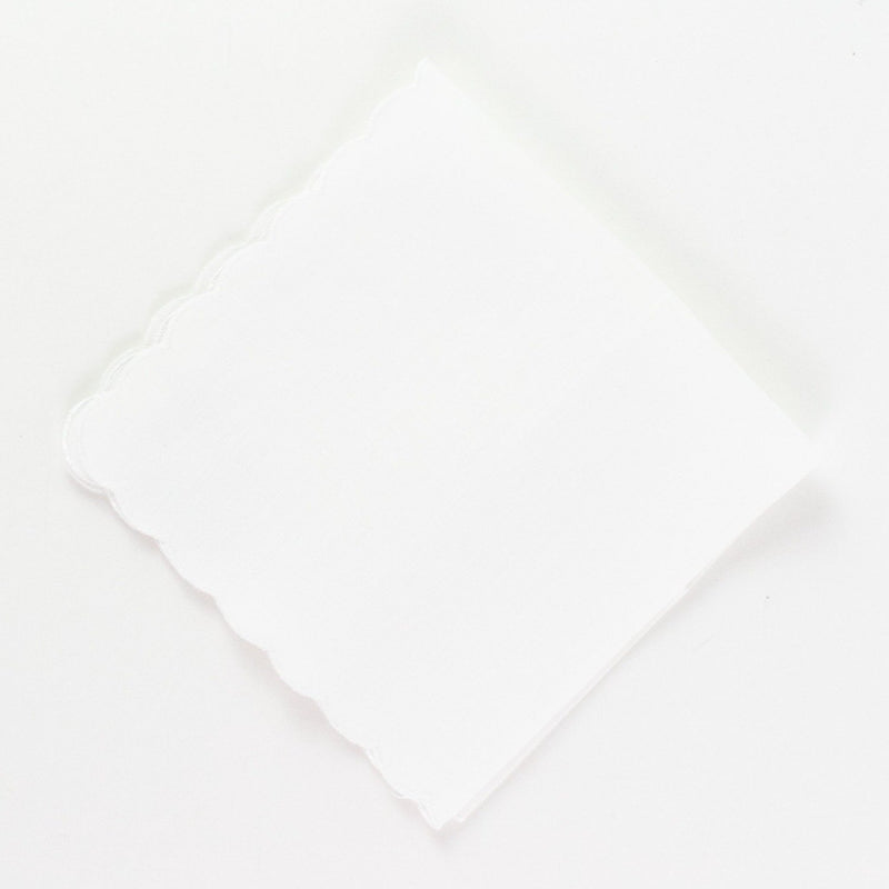 Women's Scalloped Linen Handkerchief