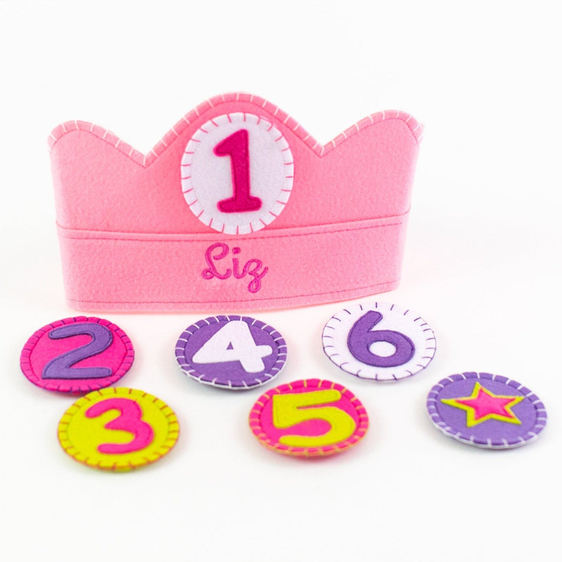 Yearly Birthday Crown - Personalized - Pink