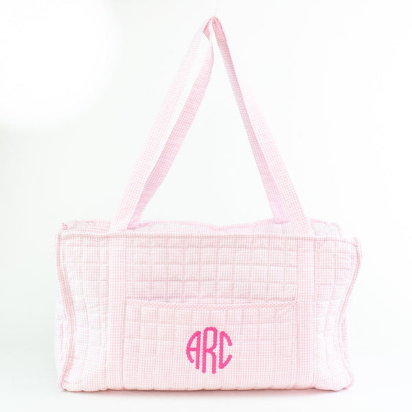 Quilted Duffle - Monogrammed - Pink