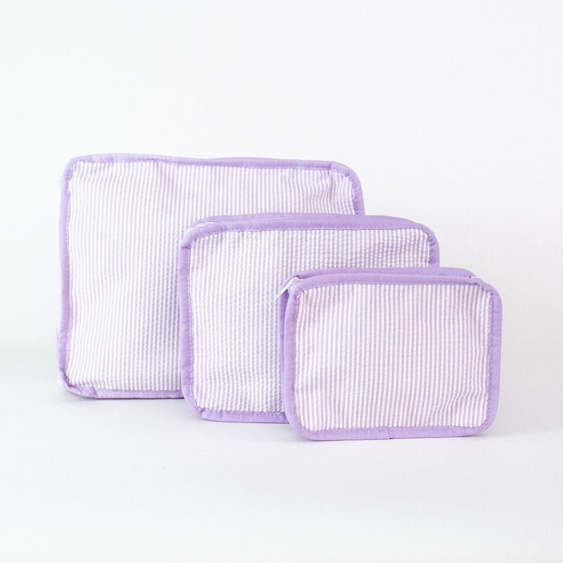 3-piece Stacking Set, Seersucker, Monogrammed, Lilac