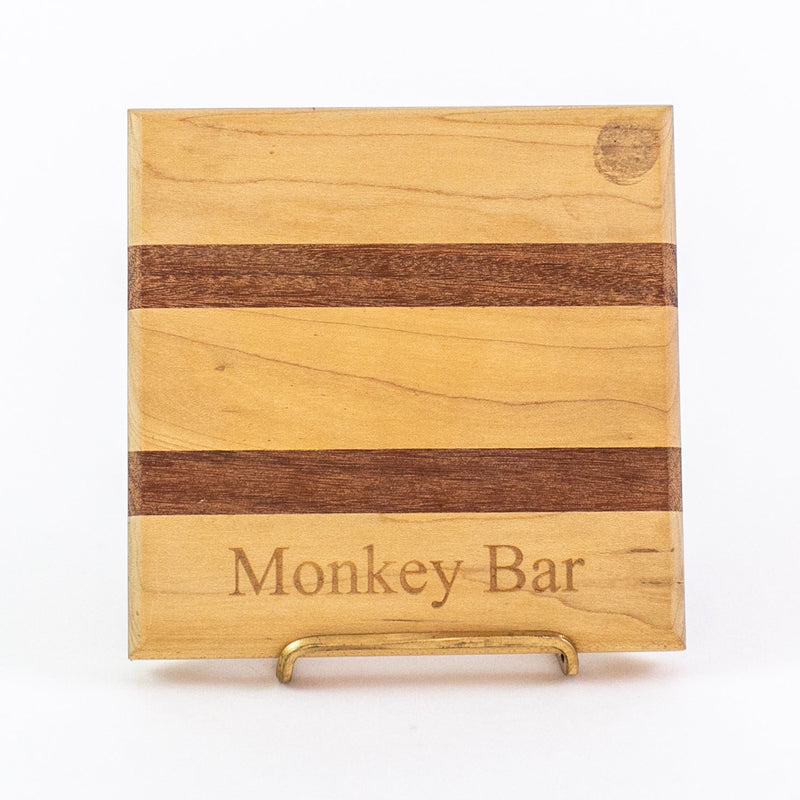 Monogrammed Wooden Bar Block - 6.5 inch