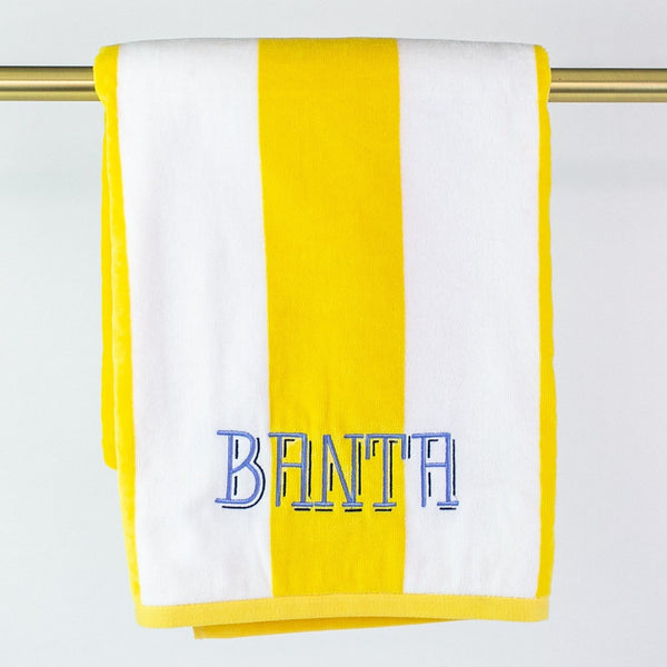 yellow stripe beach towel