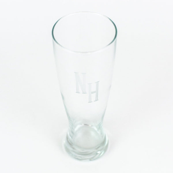 Monogrammed pilsner glass