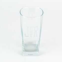 Monogrammed square cocktail glass