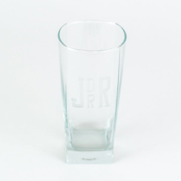 Monogrammed square cocktail glass