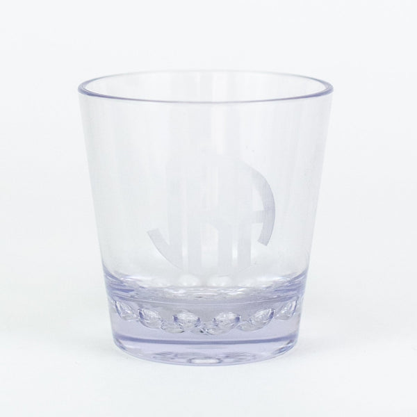 Etched Acrylic 12 oz. DOF Rocks Glasses - Monogrammed