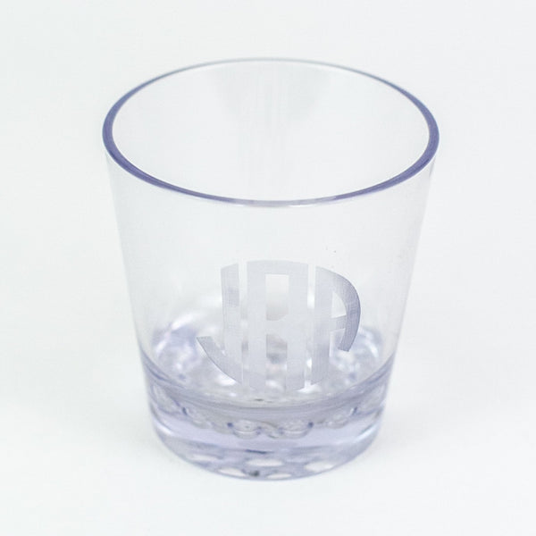 Etched Acrylic 12 oz. DOF Rocks Glasses - Monogrammed