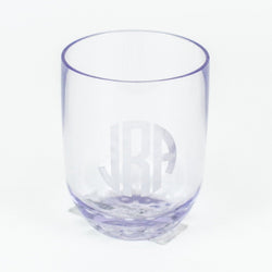 Monogrammed Etched Acrylic 12 oz. Stemless Wine Glasses