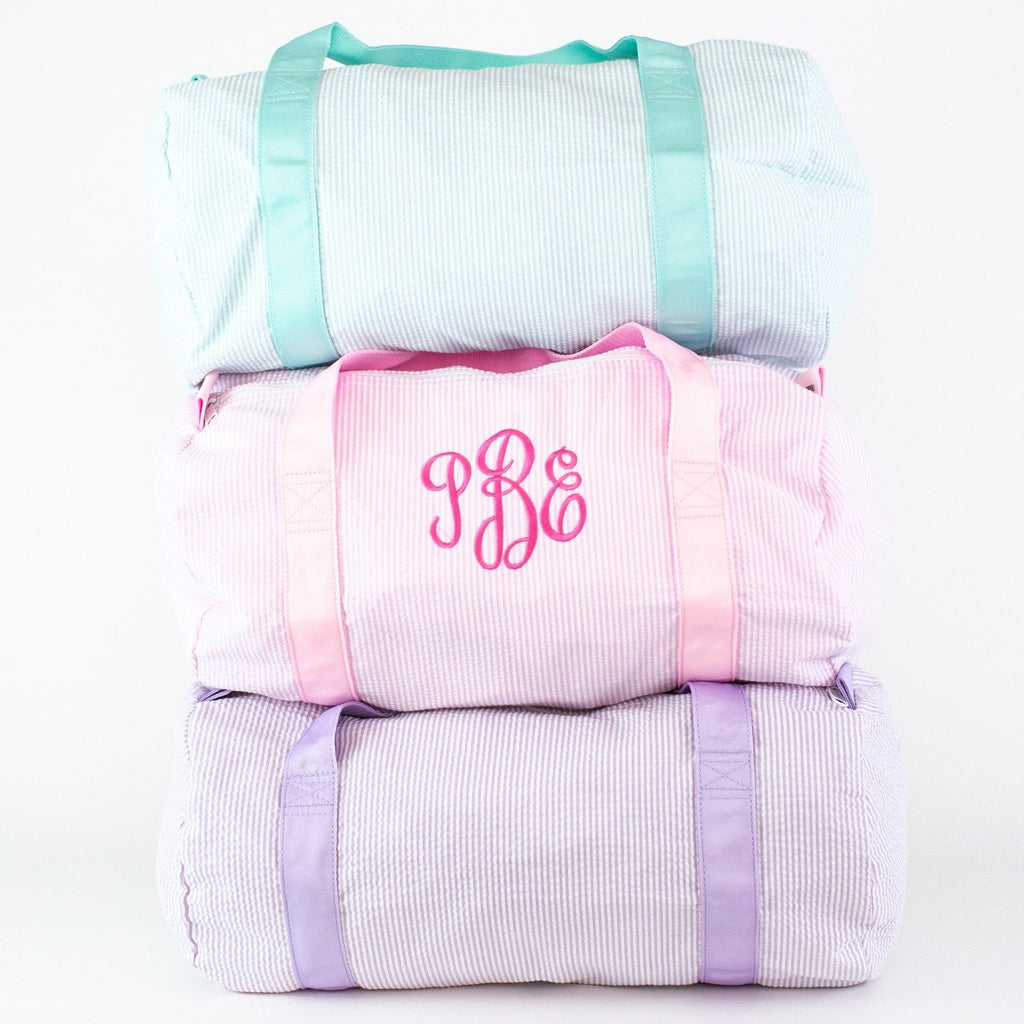 Pink Seersucker Duffle Bag – LL Monograms