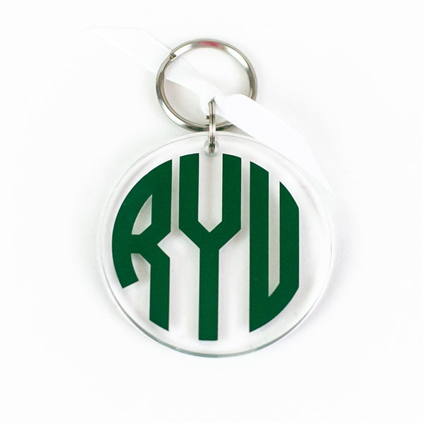 Monogrammed Clear Keychain