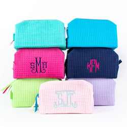 Small Waffle Travel Bag - Monogrammed