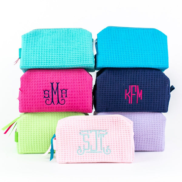 Small Waffle Travel Bag - Monogrammed