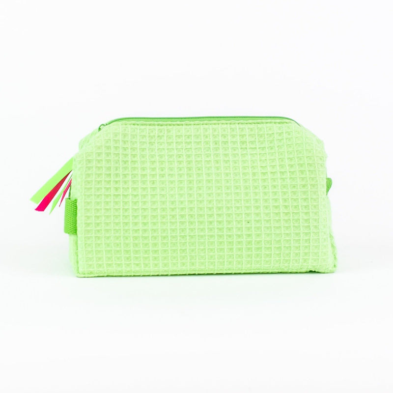 Small Waffle Travel Bag - Monogrammed - Lime