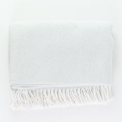Monogrammed Basketweave Throw Blanket - Silver Sage