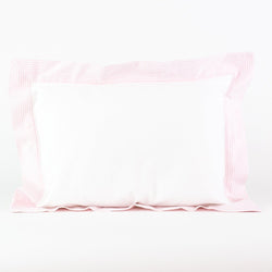 Seersucker Boudoir Pillow - Pink Seersucker - Monogrammed