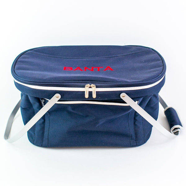 Navy Insulated Picnic Basket - Personalized