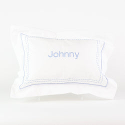 Stitched Boudoir Pillow - Monogrammed or Personalized - Blue