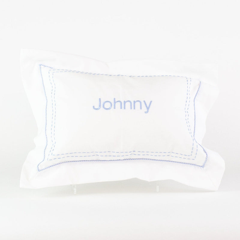 Stitched Boudoir Pillow - Monogrammed or Personalized - Blue