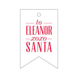 XOXO Santa Letterpress Gift Tags - Personalized