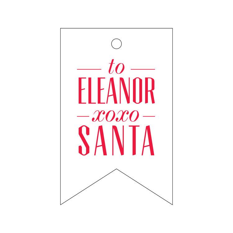 XOXO Santa Letterpress Gift Tags - Personalized