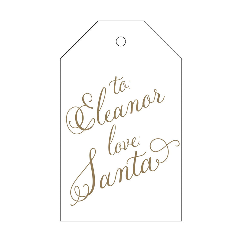 "Love Santa" Personalized Letterpress Gift Tags