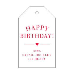 Happy Birthday Letterpress Gift Tags - Personalized