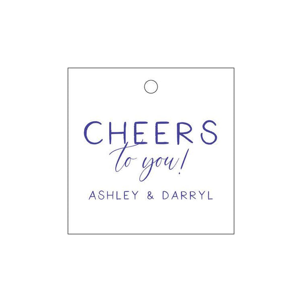 "Cheers to You!" Letterpress Gift Tags - Personalized