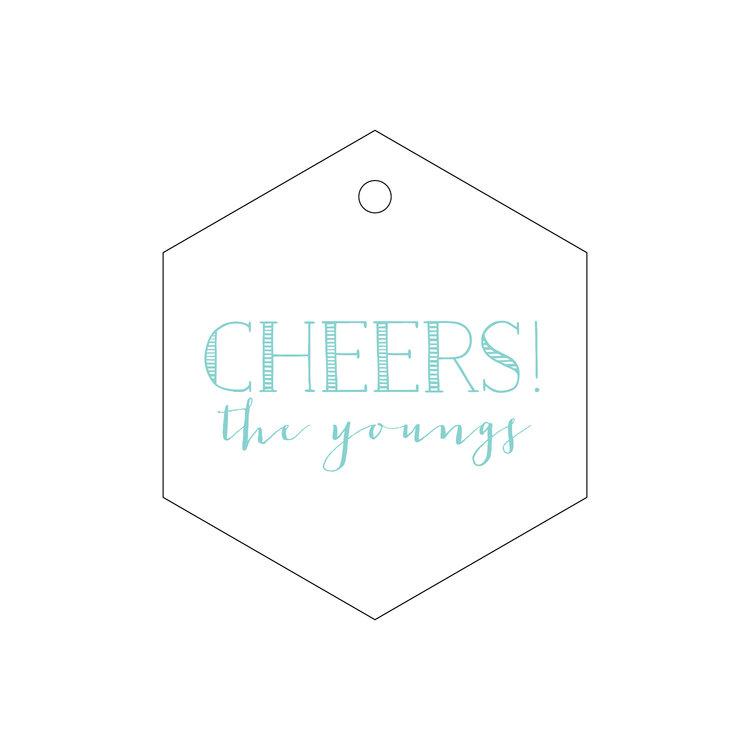 "Cheers!" Letterpress Gift Tags - Personalized
